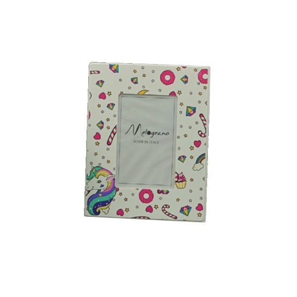 Portafoto MDF decoro unicorno. Mis.10x15 cm
