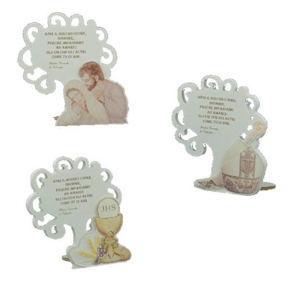 Icona albero in MDF con scritta .H 9.5 cm con scatola