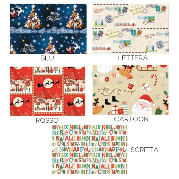 Carta da regalo, soggetti natalizi a scelta. CM 100x70