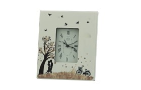 Orologio MDF decoro coppia.Mis.15x19 cm