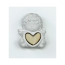 SET 12 PZ angelo gesso con cuore legno.