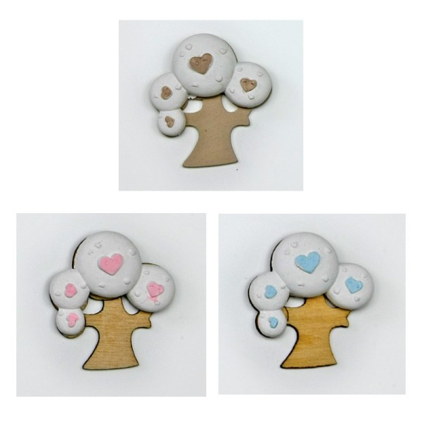 SET 12 PZ albero legno con inserti in gesso.