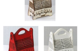 Bustina legno traforata.Mis.7x6x3cm