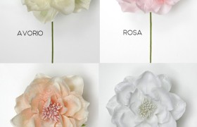 Peonia polyester con pistilli.Diam.7,5cm