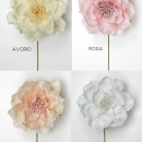 Peonia polyester con pistilli.Diam.7,5cm