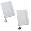 Mini notes in similpelle con ciondolo ricoperto in argento e scatola.Mis.10,5x7,5 MADE IN ITALY