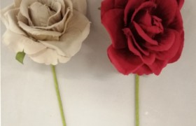Rosa in alcantara Diam.6 cm