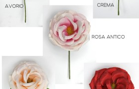 Rosa in tessuto Diam.9 cm