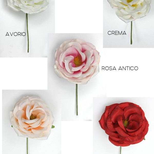 Rosa in tessuto Diam.9 cm