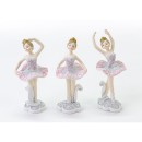 Ballerina resina in piedi con brillantini. Ass.3 Mis.5x5 H12,5