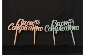Scritta  legno con glitter.Mis.6x15 (escluso bastoncini)
