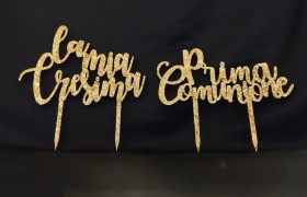 Scritta legno con glitter. Mis10x15 (escluso bastoncini)