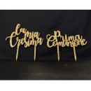 Scritta legno con glitter. Mis10x15 (escluso bastoncini)