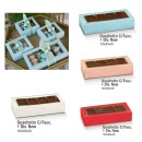 Scatola per degustazione confetti a 4 scomparti con interno oro ed esterno pvc. CM 12x5 H 3