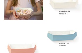 Vassoio clip cartoncino CM 12x5.5 H 4