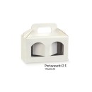 Porta vasetti cartoncino bianca con due finestrelle CM 17x8 H 9