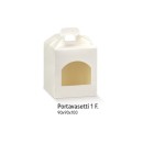 Porta vasetti cartoncino bianca con una finestrella CM 9x9 H 10