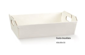 Cesto bianco con foro CM 40x30 H 12