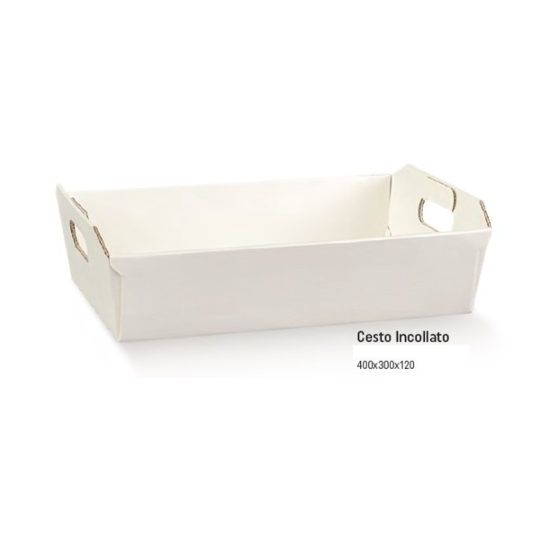 Cesto bianco con foro CM 40x30 H 12