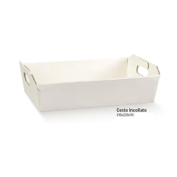 Vassoio bianco con foro CM 31x22 H 9