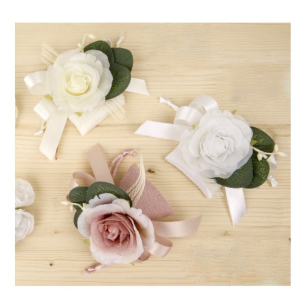 Rosa tessuto con sacchetto cotone.CM 7
