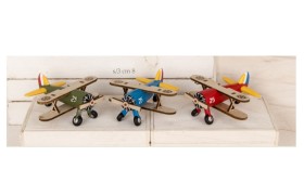 Aereo piccolo in resina con inserti legno. Ass3 CM8