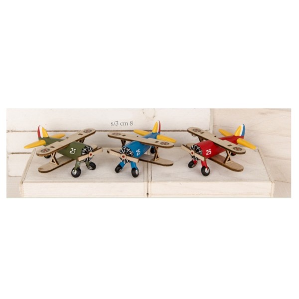 Aereo piccolo in resina con inserti legno. Ass3 CM8