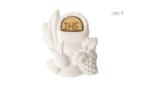 Soggetto in gesso con applicazione legno Comunione.CM4 (SET 12 PZ)