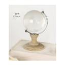 Globo vetro con base legno e scatola.H9