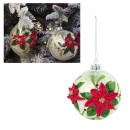 Palla in vetro da appendere con decori stelle natalizie e glitter. Diam. 10