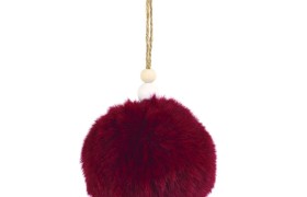 Pallina in ecopelliccia bordeaux. Diam. 8
