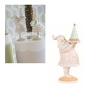 Babbo Natale in resina, colori pastello glitterati. CM 43
