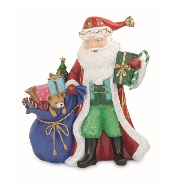 Babbo natale con sacco di regali in resina. CM 31