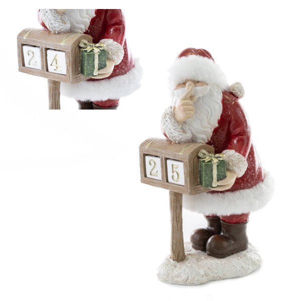 Babbo Natale in resina con datario. CM 15x13 H 23