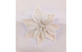 Stella natale glitter con pistilli. Diam 8 (fiore)