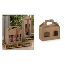 Porta vasetti cartoncino avana con due finestrelle CM 17x8 H 9