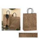 Shopper avana con scritte e manici CM 19x9 H 38