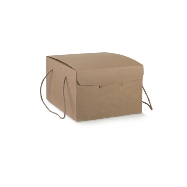 Scatola segreto avana con manici corda CM 23x23 H 25.5