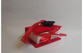 Scatola cartoncino e alcantara forma libro . CM 5X8 H3CM