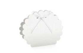 Scatolina portaconfetti cartoncino lino bianco. CM 6x4 H 8.5