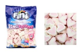 Marshmallow cuore bianco e rosa. KG 1