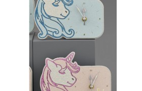 Orologio unicorno con dettagli plexi rosa o azzurro CON BOX L.17X14