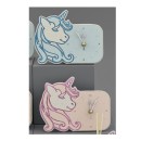 Orologio unicorno con dettagli plexi rosa o azzurro CON BOX L.17X14