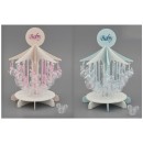Set 24 scatoline plexi con mobiletto forma giostra baby. CM 48x39