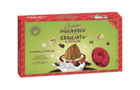 Confetti cioccomandorla con granella di pistacchio, colore ROSSO KG 1