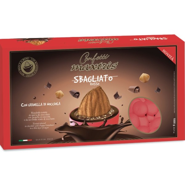 Confetti cioccomandorla con granella di nocciola, colore ROSSO KG 1
