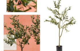Albero olivo artificiale con vaso. CM 125