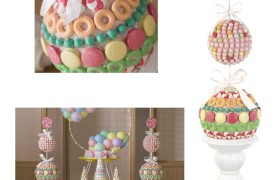 Albero decorativo multicolore Candy Bar in resina. CM 72