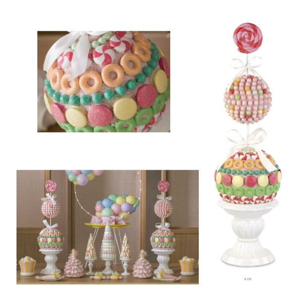 Albero decorativo multicolore Candy Bar in resina. CM 72