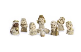 Set 10 personaggi presepe spiritoso in resina. CM 5.8